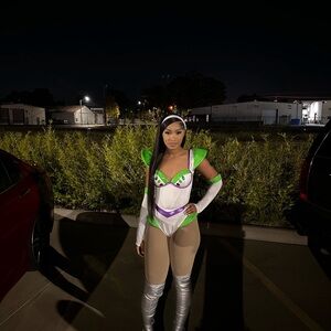 Buzzlight year Futuristic Green and Silver Costume
